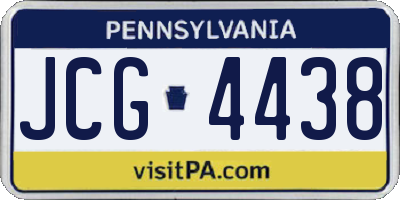 PA license plate JCG4438