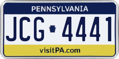 PA license plate JCG4441