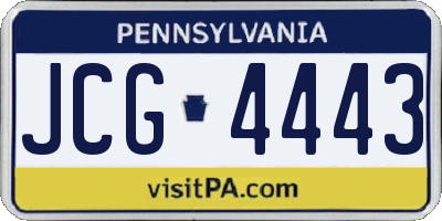 PA license plate JCG4443