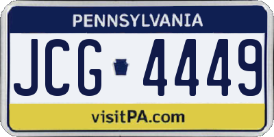PA license plate JCG4449