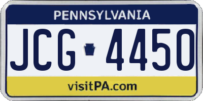 PA license plate JCG4450
