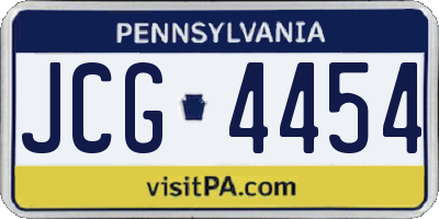 PA license plate JCG4454