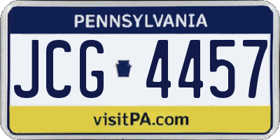 PA license plate JCG4457