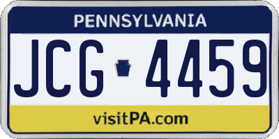 PA license plate JCG4459