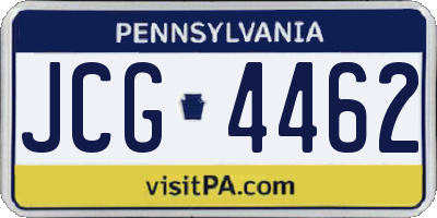 PA license plate JCG4462