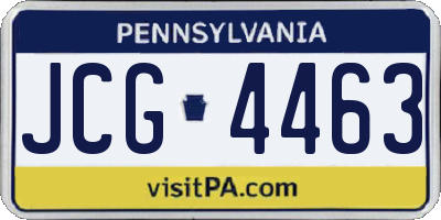 PA license plate JCG4463