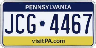 PA license plate JCG4467