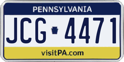PA license plate JCG4471