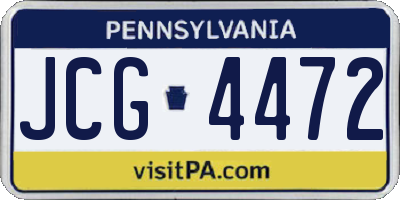 PA license plate JCG4472