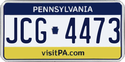 PA license plate JCG4473
