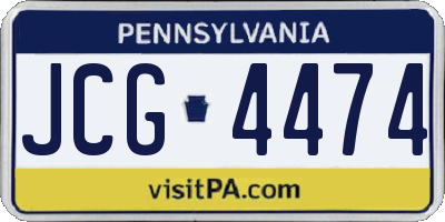 PA license plate JCG4474