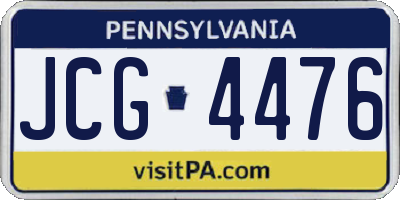 PA license plate JCG4476