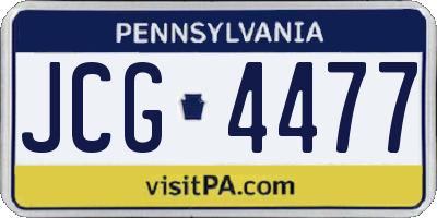 PA license plate JCG4477