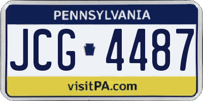 PA license plate JCG4487