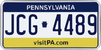 PA license plate JCG4489