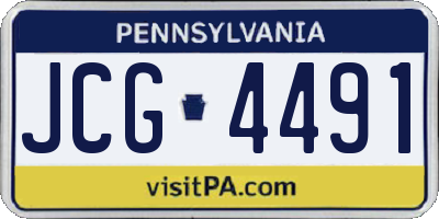 PA license plate JCG4491