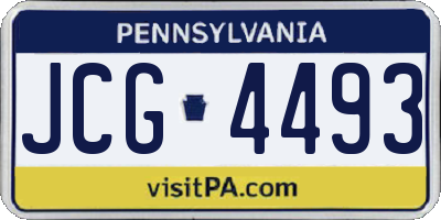 PA license plate JCG4493