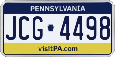 PA license plate JCG4498