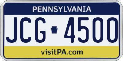 PA license plate JCG4500