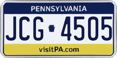 PA license plate JCG4505