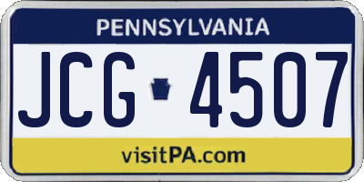 PA license plate JCG4507