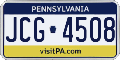 PA license plate JCG4508