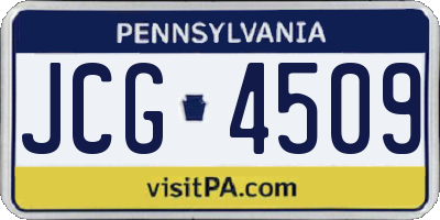 PA license plate JCG4509