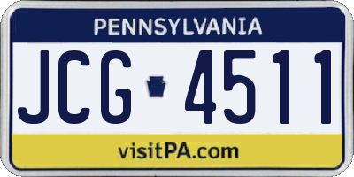 PA license plate JCG4511