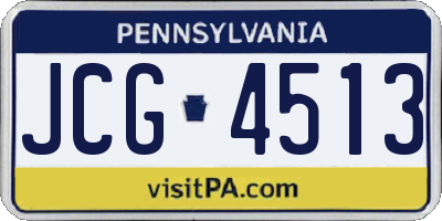 PA license plate JCG4513