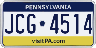 PA license plate JCG4514