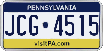 PA license plate JCG4515