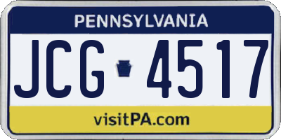 PA license plate JCG4517