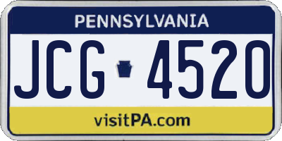 PA license plate JCG4520