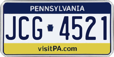 PA license plate JCG4521