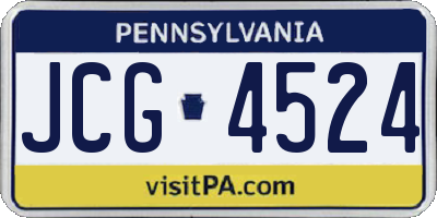 PA license plate JCG4524