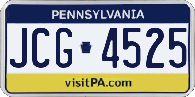 PA license plate JCG4525