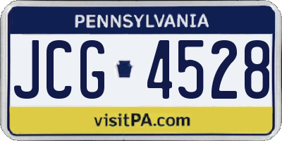 PA license plate JCG4528
