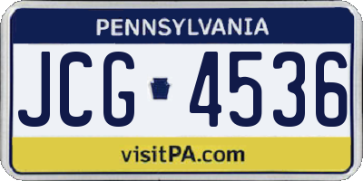 PA license plate JCG4536