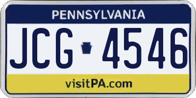 PA license plate JCG4546