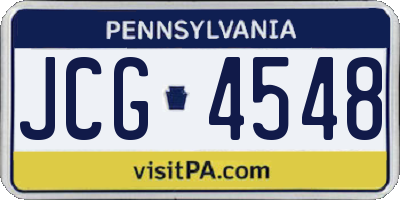 PA license plate JCG4548