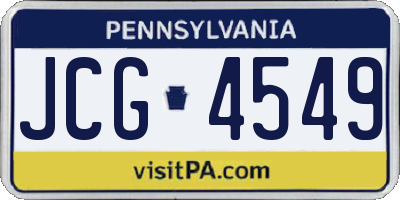 PA license plate JCG4549