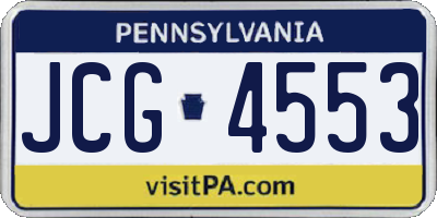 PA license plate JCG4553