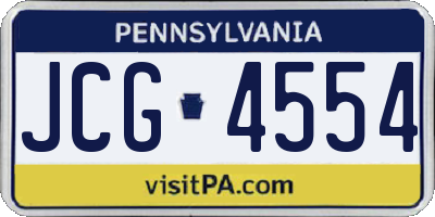 PA license plate JCG4554