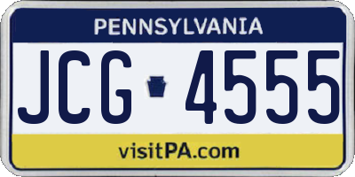 PA license plate JCG4555