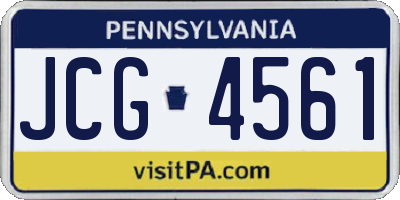 PA license plate JCG4561