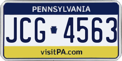 PA license plate JCG4563