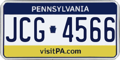 PA license plate JCG4566