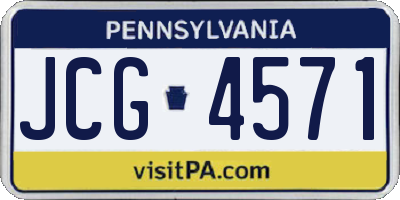 PA license plate JCG4571