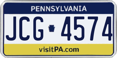 PA license plate JCG4574