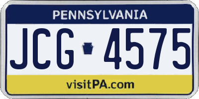 PA license plate JCG4575